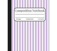 Composition Notebook College Ruled: Pastel Purple Stripe Composition Book