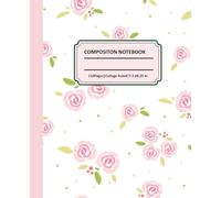 Composition Notebook College Ruled: Pink Floral Vintage Botanical Illustration | Cute Flower Aesthetic Journal For Girls, Teens, Women