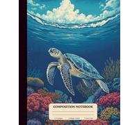 Composition Notebook College Ruled: Sea turtle Coral illustration Vintage Aesthetic Notebook for students teens girls boys teachers, School Notes, ... (110 pages) Front and Back are Soft Cover
