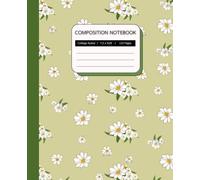 Composition Notebook College Ruled: Vintage White Flowers Botanical Illustration, Journal for College, School, Office & Work ,Cute Journal for Women, 110 Pages Paperback Matte Cover
