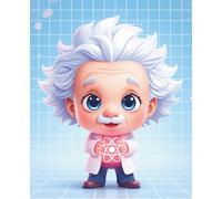 Composition Notebook: Cute Chibi Anime Albert Einstein: Blank Sketchbook: Unlined Drawing Pad for Kids, Students, and Creative Artists - 120 Pages, 7.5 x 9.25 in