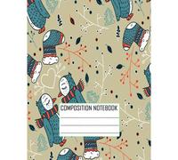 Composition Notebook:: Cute Penguin Print ,Five Star Customizable Interactive Composition Book, College Ruled
