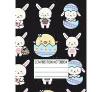 Composition Notebook:: Cute Rabbits Print ,Five Star Customizable Interactive Composition Book, College Ruled