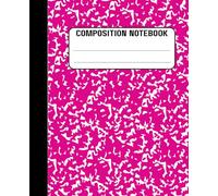 composition notebook for school and college: wide ruled paper , 110 pages , dark pink marble cover