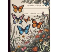 Composition Notebook for Student | College Ruled | School Notes | Journal | Vintage Butterfly illustration | Gift for Student: Vintage Illustration Aesthetic College Ruled Notebook for Students