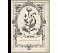 Composition |notebook for Students| College Ruled School notes |Vintage Butterfly and Color Rose Illustration for Students: Vintage Ilustration Aesthetic College Ruled Note for students
