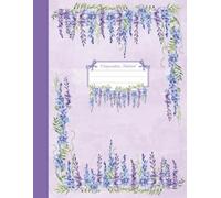 Composition Notebook | Graph Paper 150 pages | Aesthetic Purple Lavender Flowers And Bows | For School, College, Office, Work, Writting, Journaling, Planning