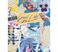 Composition Notebook: Greek Life Coastal Blue Collage Design, Cute Sorority-Style Notebook for College, College Ruled: Bold Blue and Gold Collage Art ... Gifts, and Everyday Note-Taking, 110 Pages
