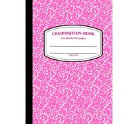 Composition Notebook Hard Cover - Hot Pink Edition with Wide Ruled Paper, 7 x 10 In, 100 Sheets/200 Pages per Comp (Back to School Supplies, Notebook for School, Office Supplies, Suitable for Work)
