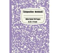 Composition Notebook Hardcover: Composition Book Wide Ruled 110 Pages, 8.25 X 11 Inches, Pastel Color Notebook, Purple Marble Notebook, School And Office Supplies Composition Book