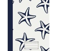 Composition notebook in line: vitage | aesthetic | college ruled | ocean themed | 120 pages | navy blue | antique style