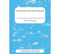 Composition Notebook, Light Blue College Ruled, 7.5 x 9.75 in, 100 Sheets / 200 Pages, Marble Cover, Durable Sewn Binding, School Journal for Students & Teachers: Part of the MarbleLine Series
