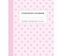 Composition Notebook: Light Pink Ivory Watercolor Polka Dot, Wide & College Ruled, 100 Lined Pages, Perfect for School, Work, Journaling & Creative Writing, 7.5 x 9.25 in.