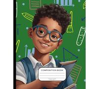Composition Notebook Little Black STEM Boys: Black Boy Math Star, Wide Ruled Paper, 9-3/4" x 7-1/2", 120 Sheets, for Black and Brown Boys: Back to School Math Notebook