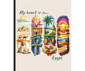 Composition notebook: My Heart is in Egypt, Brushstroke Art Aesthetic | College ruled, 7.5 x 9.25, 110 Pages | For kids, teens, and adults