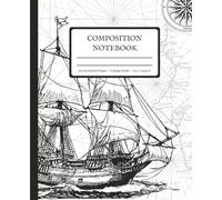 Composition Notebook Vintage College Ruled Black and White Design | 110 numbered pages | 7.5 in x 9.25 in: Notebook for School Subjects | World History | Language Arts | Social Science