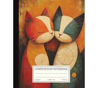 Composition Notebook: Vintage Sleeping Cats Folk Art | 7.5x9.25 in | 110 Pages | College Ruled Lines