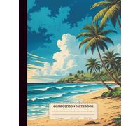 Composition Notebook Wide Ruled: Beach illustration Vintage Aesthetic Notebook for students teens girls boys teachers, School Notes, writing journal, 7.5x9.25 (110 pages) Front and Back are Soft Cover