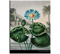 Composition Notebook: Wide Ruled: For Home, Office, Work, Back To School, College, University: Blue Egyptian Water Lily Vintage Cover