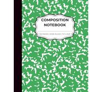 Composition Notebook - Wide Ruled, Green Marble Composition Book, 100 pages, 7.5 x 9.25 inches