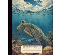 Composition Notebook Wide Ruled: Sea Turtle illustration Vintage Aesthetic Notebook for students teens girls boys teachers, School Notes, writing ... (110 pages) Front and Back are Soft Cover