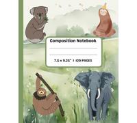 Composition Notebook - Wild Animals Design: College Ruled - 120 Pages: Wide Ruled Lined Notebook for Kids & Students, 7.5 x 9.25 in, Jungle Safari Wildlife Cover for Back to School