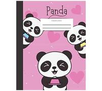 Composition Notebook With Picture Space: For Kids Prek, 1st Grade Panda Pink Half Page Handwriting Lined Paper With Drawing Space