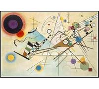 Composition VIII Peinture par Wassily Kandinsky Kit de peinture diamant pour adultes, diamants en cristal 5D Art avec accessoires outils, image DIY Art Craft pour décoration intérieure cadeau