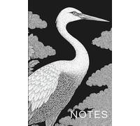 Composition Zen Crane Notebook: Zen Crane Pointillism Art Cover Illustration Notebook | Hardcover | Ruled | Journaling | Notes | Gift for Crane and Zen Lovers