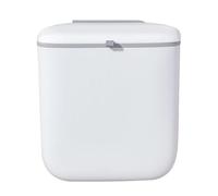 Compost Bin Kitchen, Gallon Trash Bins Lid, 32.3/29.2/9.9 inches, Foldable Hanging Waste Container, Odor Control Design, Clean Body for Cupboard, and Home Use, White