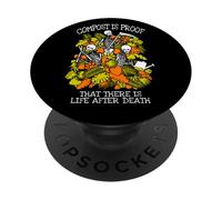 Compost de Jardinage Amusant La Vie après la Mort Squelette Jardinier PopSockets PopGrip Adhésif