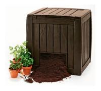 Composteur 340L - CURVER - Keter Deco Composter - Montage facile - Joint étanche - Couleur marron