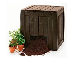 Composteur 340L - CURVER - Keter Deco Composter - Montage facile - Joint étanche - Couleur marron