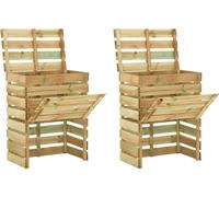 Composteur à lattes 2 pcs. 80x50x100 Bois de pin imprégné