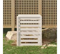 Composteur Bac à Compost Rangement Jardin Blanc Bois Massif de Pin vidaXL