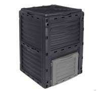 Composteur, bac, poubelle à compost de jardin - 300 L - Noir et Gris - Linxor