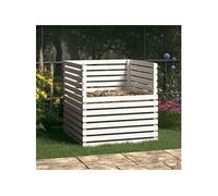 Composteur Blanc 100x100x102 cm Bois Massif de Pin Bac à Compost Jardin vidaXL