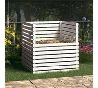 Composteur Blanc 100x100x102 cm Bois Massif de Pin Bac à Compost Jardin vidaXL