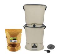 Composteur Bokashi - Organko - Essentiel - 2 x 15,3 litres - Beige - Pratique et efficace
