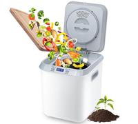 Composteur de Cuisine Électrique Bac Compostage Domestique À Élimination Automatique des Déchets 3 3 L Conception Comptoir sans Odeur avec Système Filtre Charbon Et Affichage LED Intelligent White