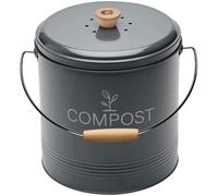 Composteur de cuisine en métal avec filtre et seau en platique 8 litres