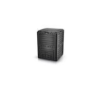VOUNOT® Composteur de Jardin 300L Style Bois Grande Capacité Bac Composteur pour Jardin Déchets Bac à Composte en Polypropylène Résistant aux Chocs et aux UV avec Système de Blocage Noir