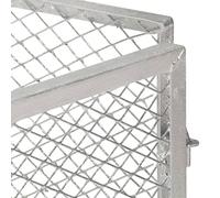 Composteur de jardin 85 x 85 x 70 cm en fer galvanisé, silo à compost robuste pour déchets de jardin, feuilles et coupure de pelouse, montage facile, argenté
