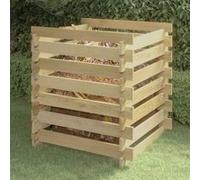 Composteur de jardin à lattes 90x90x90 cm Bois de pin imprégné Bois naturel imprégné vert G