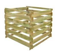 Composteur de Jardin, Bac à Compost Bac à Compost à Lattes 0,54 m3 Carré Bois