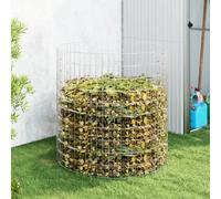 Composteur de Jardin Bac à Compost Rangement Terrasse Acier Galvanisé vidaXL