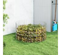 Composteur de Jardin Bac à Compost Rangement Terrasse Acier Galvanisé vidaXL