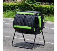 Composteur De Jardin, Composteur D'extérieur, Couvercle Coulissant Intégré À Double Porte, Conception D'aération, Machine De Recyclage des Déchets À Double Chambre pour Cuisine