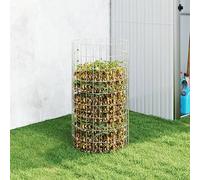 Composteur de jardin en acier galvanisé Ø 50 x 100 cm avec design en maille, bac à compost pour déchets de jardin, silo ventilé pour décomposition rapide, seau thermique pour balcon, parterre et