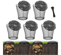 Composteur de Jardin Lombricomposteur, 5 Pièces Compost Bacs à Compost De Jardin lombricomposteur composte,Bac à Compost Extérieur pour Lits Surélevés Amendement Sol